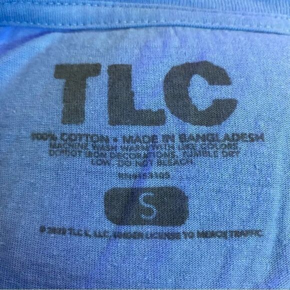 TLC Retro Graphic Band Tee Short Sleeve Baby Blue Small - Picture 4 of 6